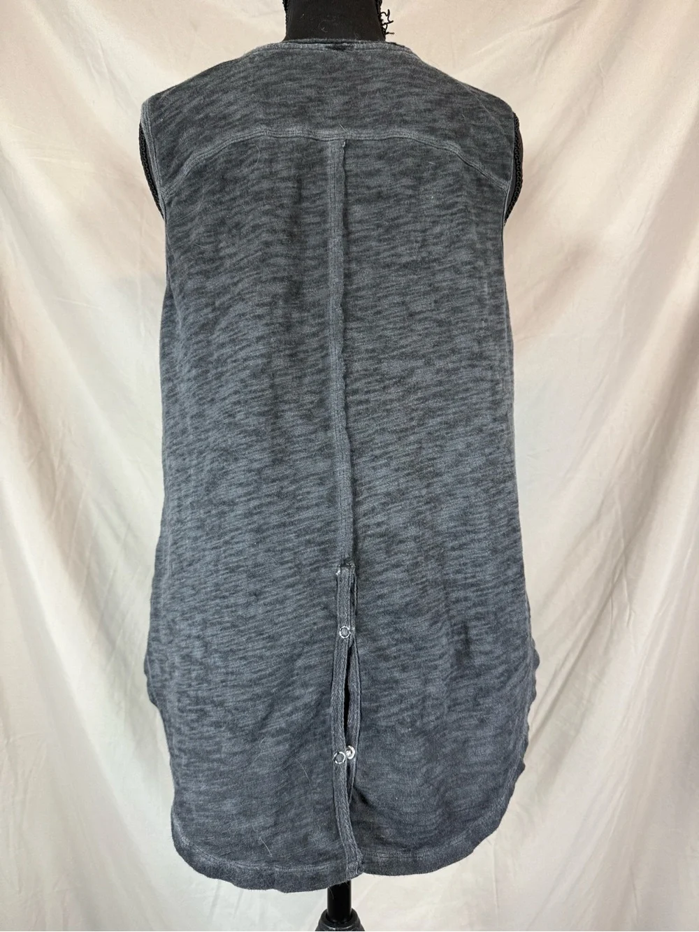 Free People Lace Overlay‎ Sleeveless Tank Top - Dark Gray - Large